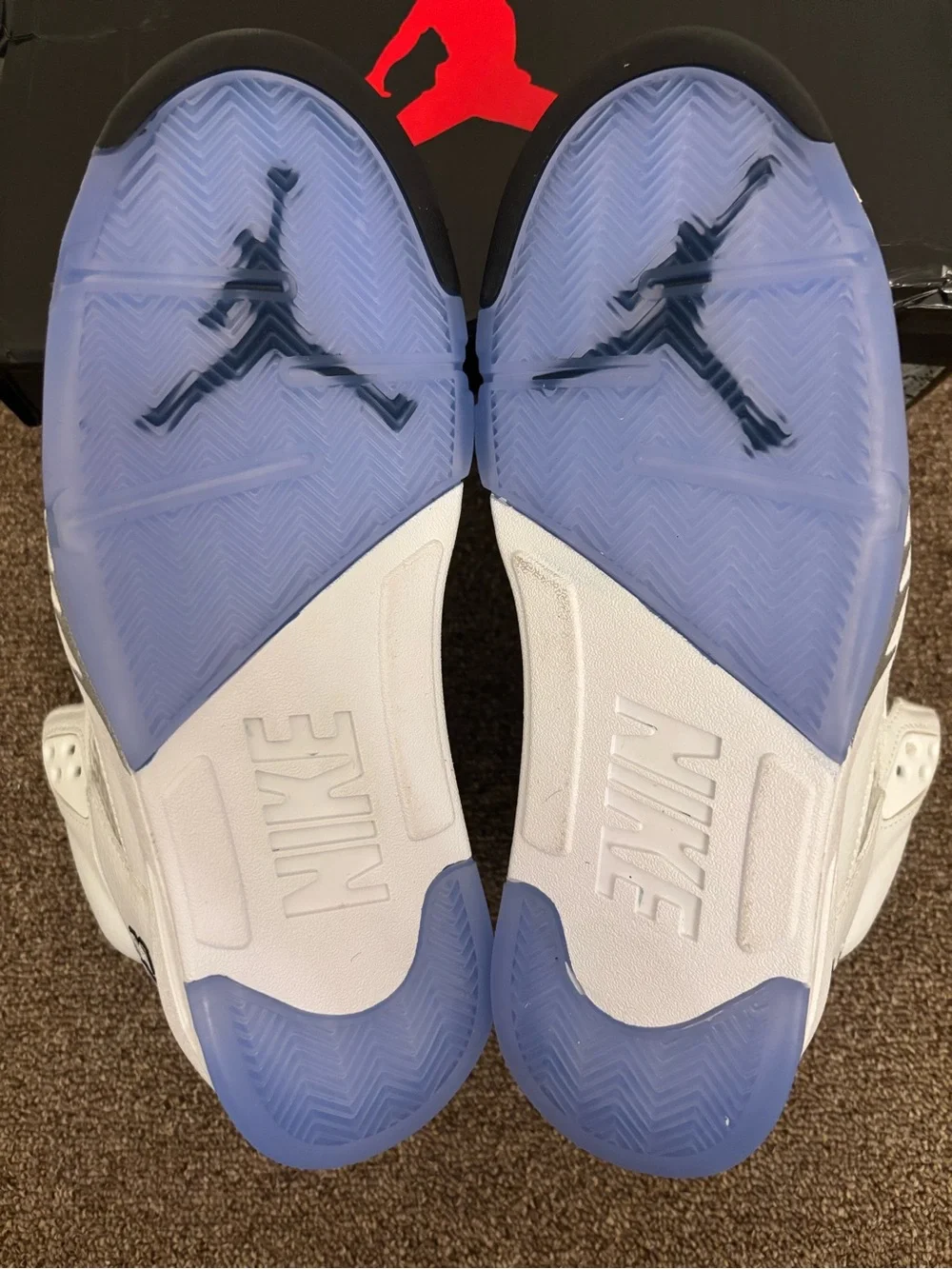 Air jordan 5 white metallic brand new  with box